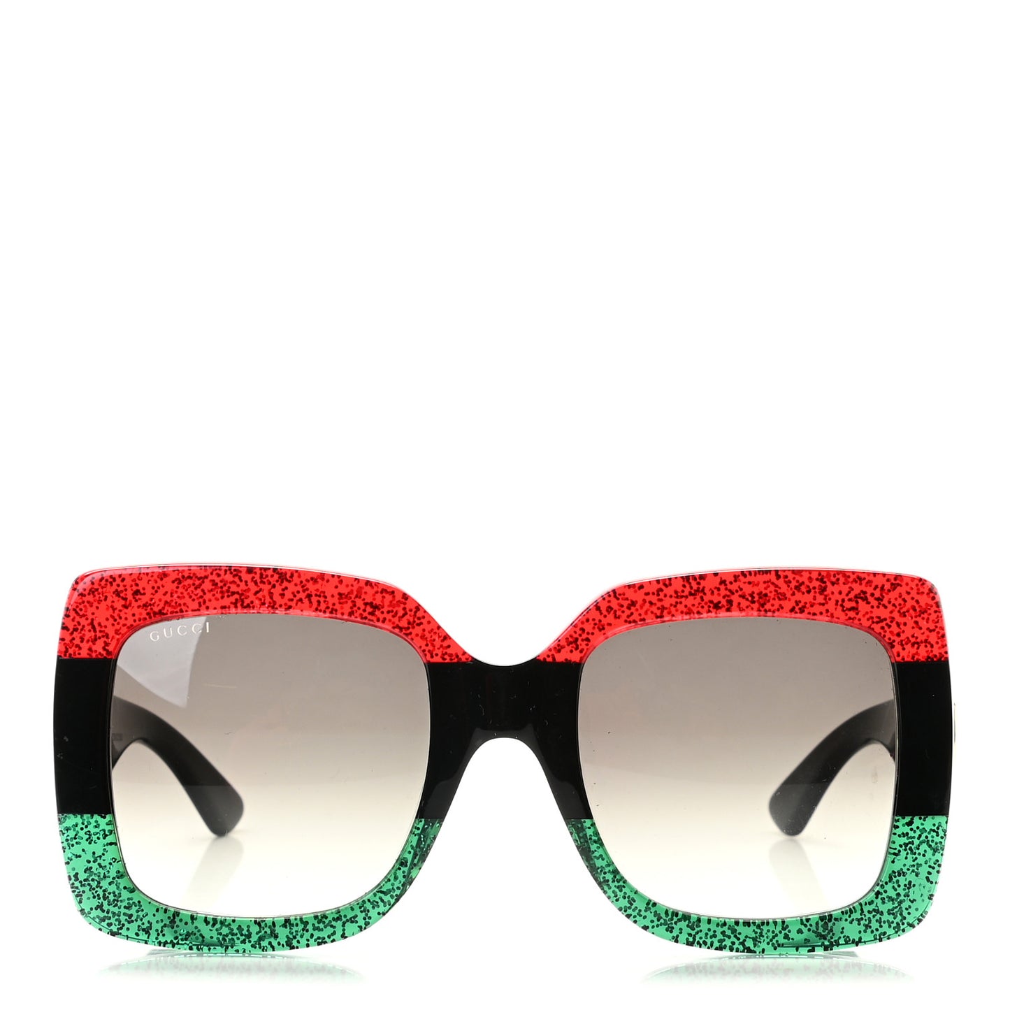 Acetate Square Frame Sunglasses GG0083S Glitter Red Black Green