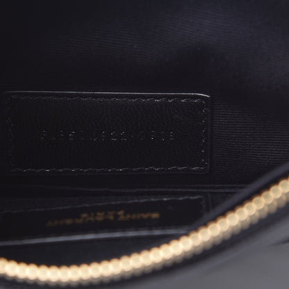 Saint Laurent Grain De Poudre Chevron Monogram Bill Pouch Black 7 of 8