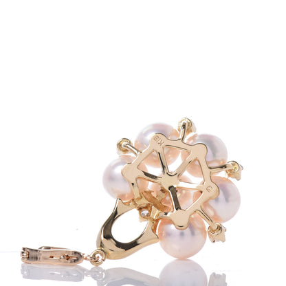 Mikimoto 18K Yellow Gold Diamond Akoya Pearl 6.5-7mm Enhancer Pendant 4 of 5