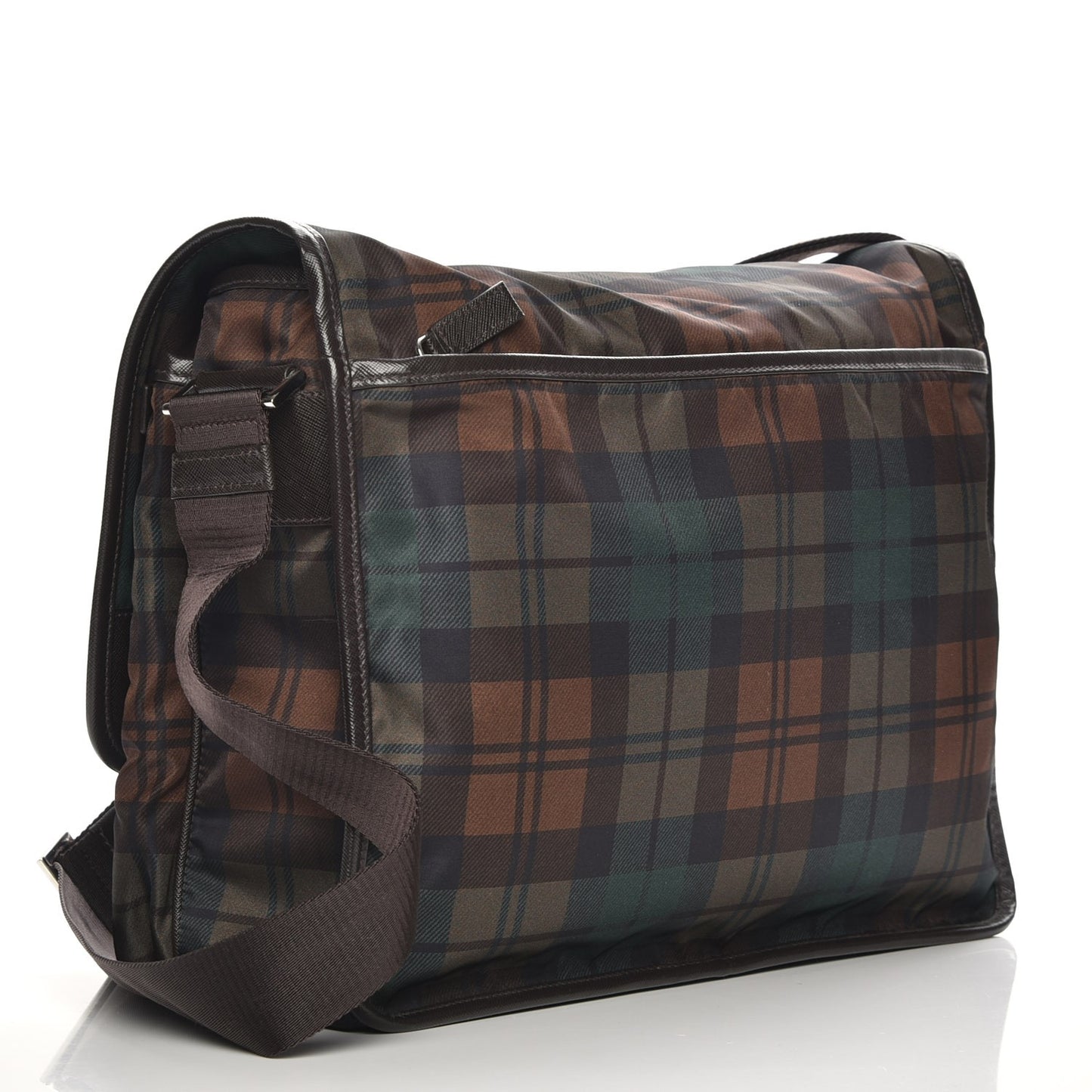 Tessuto Scozzes Saffiano Messenger Bag Brown Watch