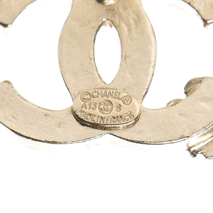 Chanel Enamel CC Clover Earrings Black Gold 4 of 5