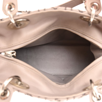 Christian Dior Lambskin Metallic Stitched Cannage Medium Lady Dior Grey Silver 5 of 20