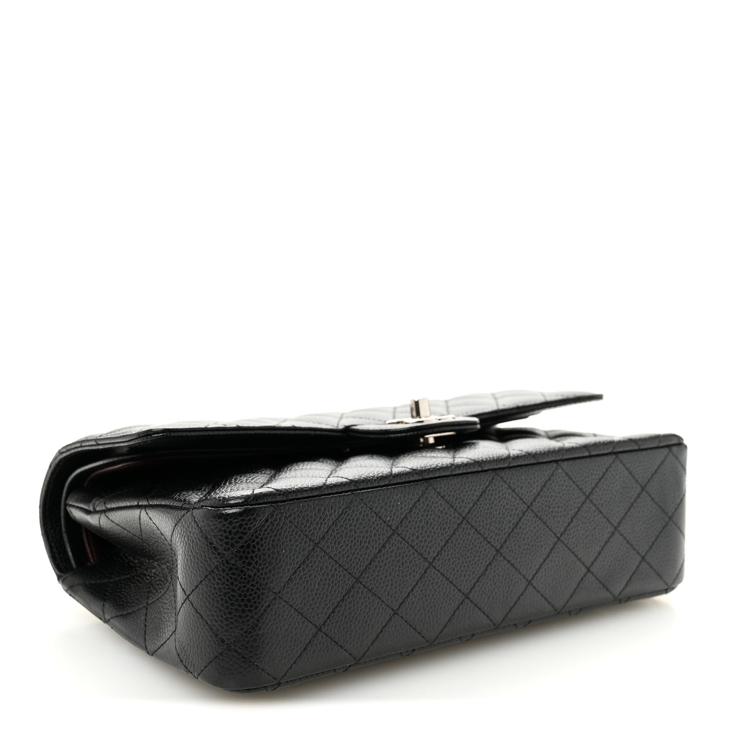 Caviar Quilted Medium Double Flap Black