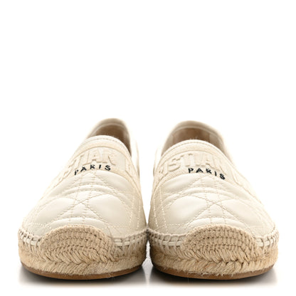 Christian Dior Calfskin Cannage Granville Espadrilles 38.5 Off White 3 of 11