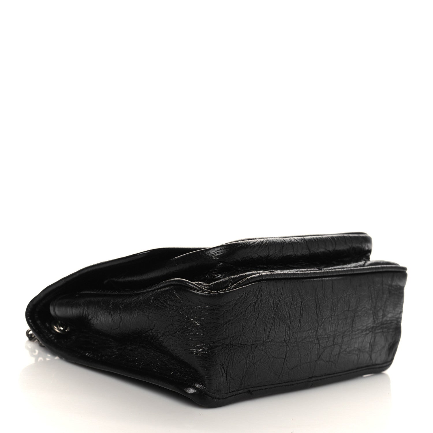 Saint Laurent Crinkled Calfskin Matelasse Monogram Baby Niki Chain Satchel Black 4 of 6