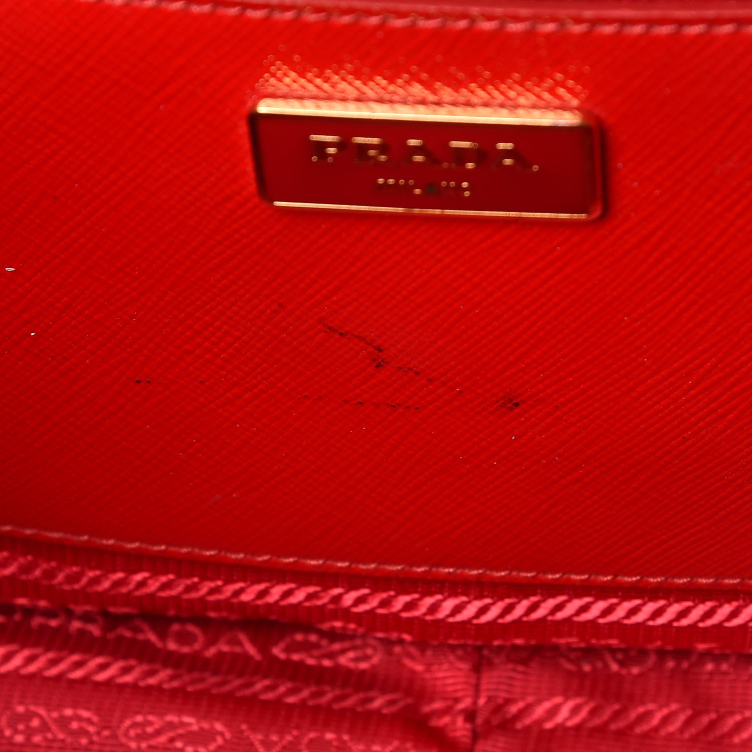 Prada Saffiano Vernice Floral Bauletto Bag Rosso Bianco 8 of 13