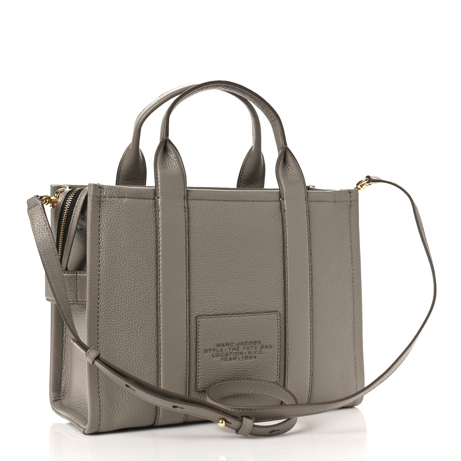 Marc Jacobs Grained Calfskin Medium The Tote Bag Grey 3 of 8