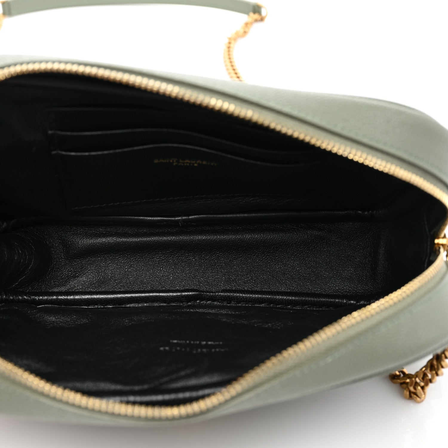 Saint Laurent Grain De Poudre Matelasse Monogram Mini Lou Camera Bag Light Sage 5 of 8