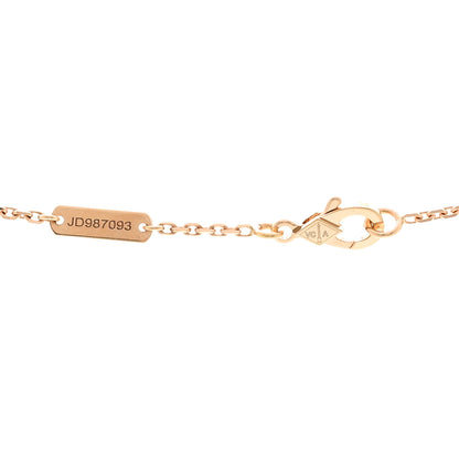 Van Cleef & Arpels 18K Rose Gold Diamond Silver Obsidian Vintage Alhambra Pendant Necklace 4 of 6