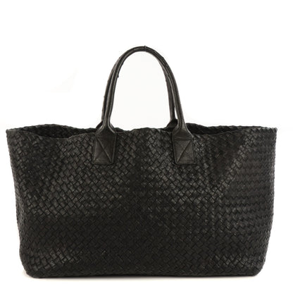 Bottega Veneta Ostrich Intrecciato Large Cabat Black 1 of 7
