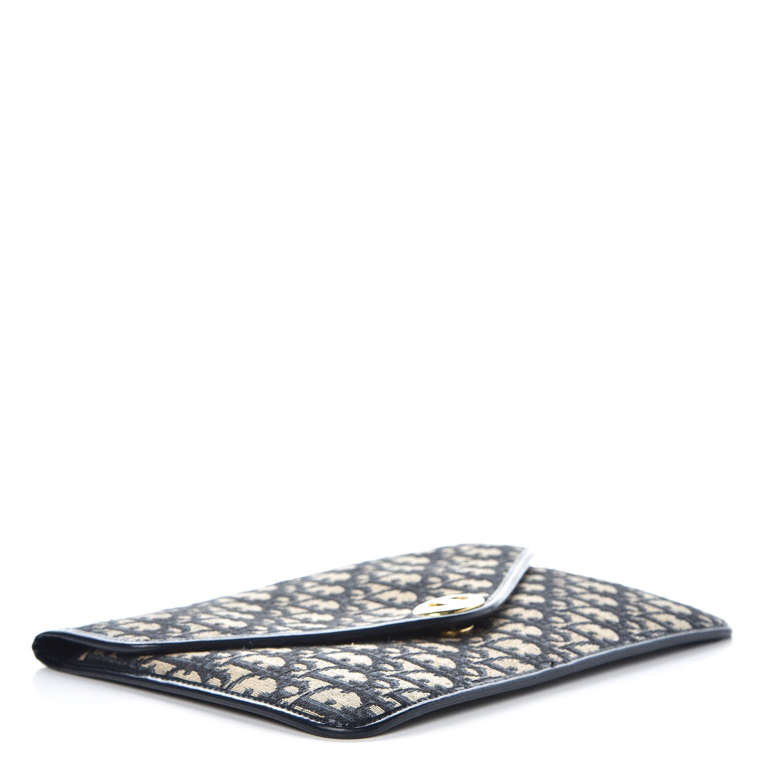 Christian Dior Monogram Envelope Flap Clutch Navy Blue 4 of 6