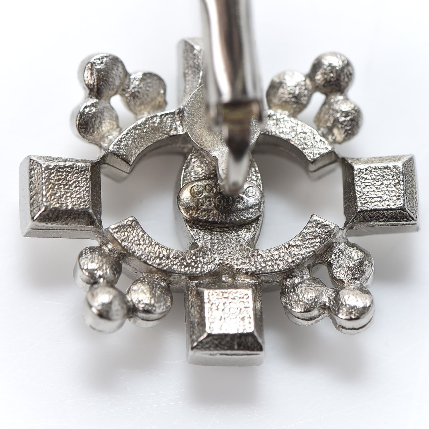 Chanel Crystal CC Earrings Silver 4 of 5