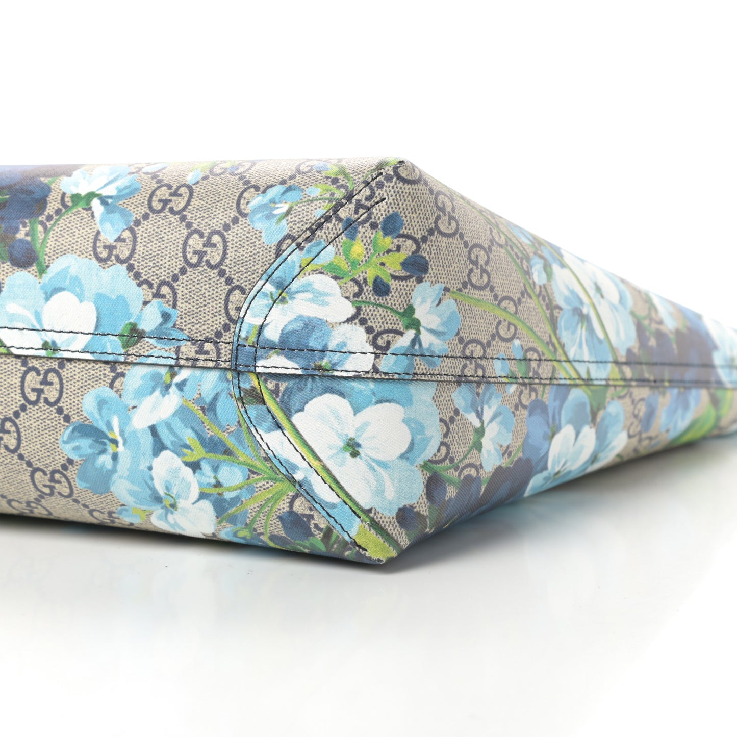 GG Supreme Monogram Blooms Medium Reversible Tote Beige Blue Navy