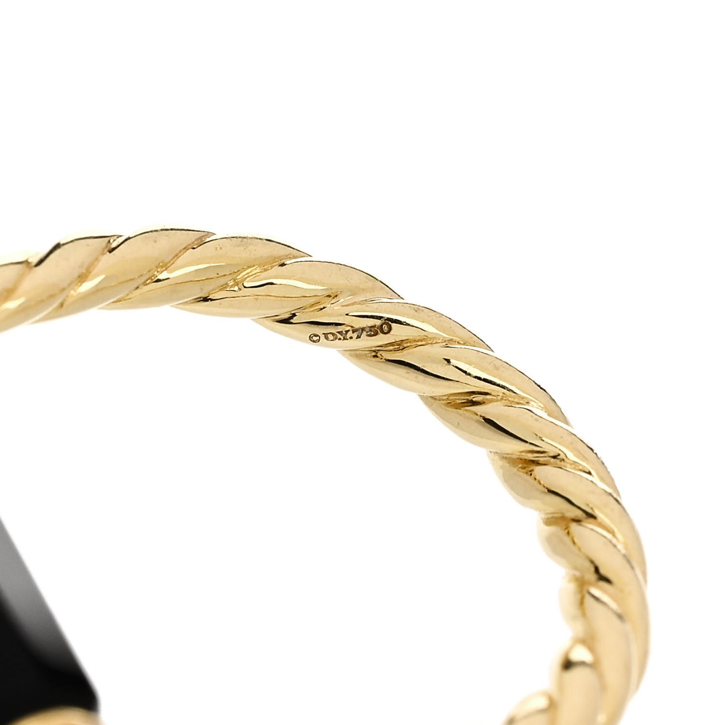 18K Yellow Gold Diamond Black Onyx Ruby Lexington Barrel Ring 54 7
