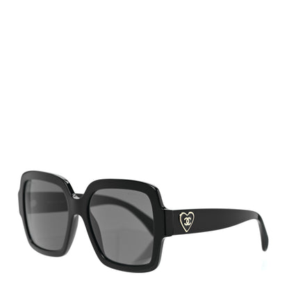 Chanel Acetate Square Heart Sunglasses 5479-A Black 1 of 14