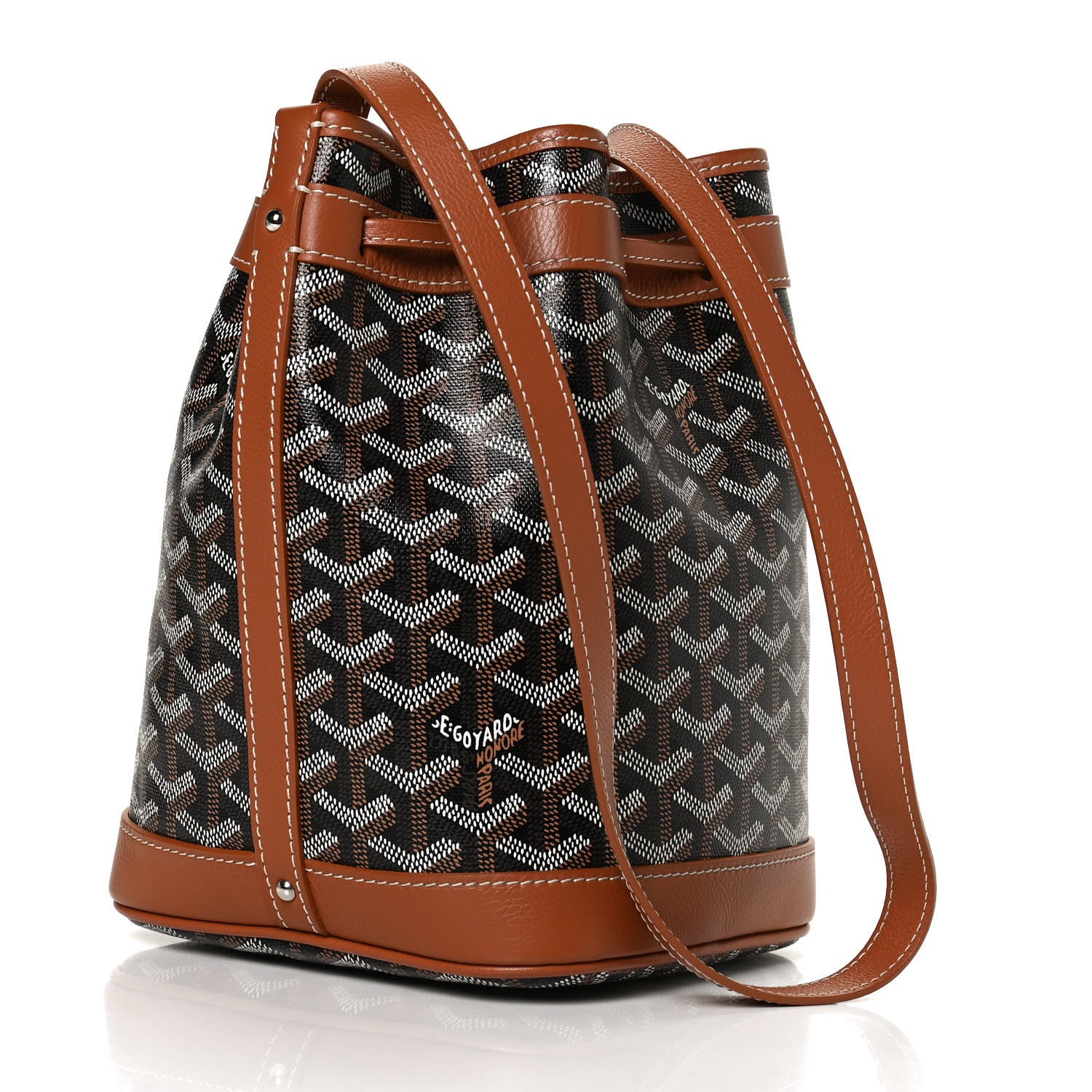 Goyard Goyardine Petit Flot Bucket Bag PM Black Gold 3 of 11