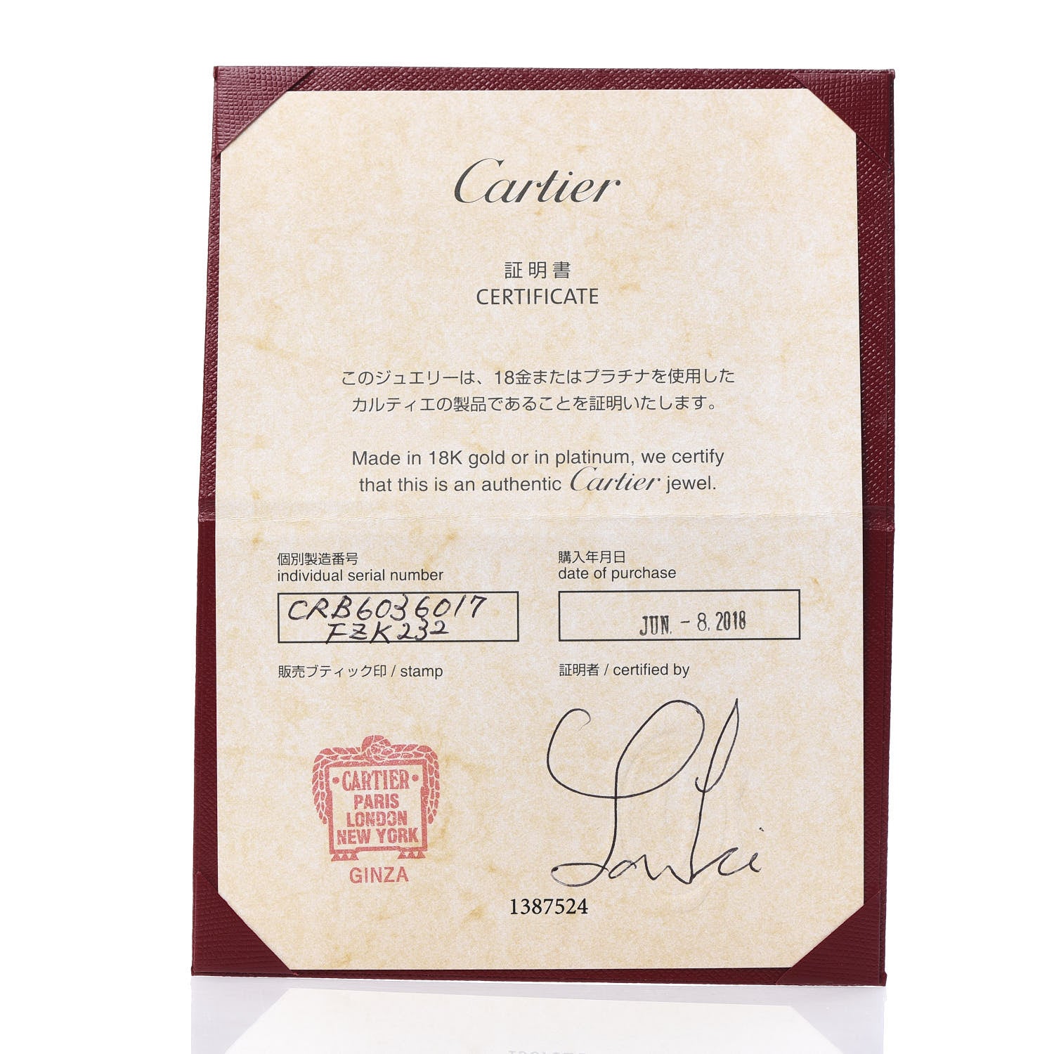 Cartier 18K Pink Gold 4 Diamond LOVE Bracelet 17 10 of 10
