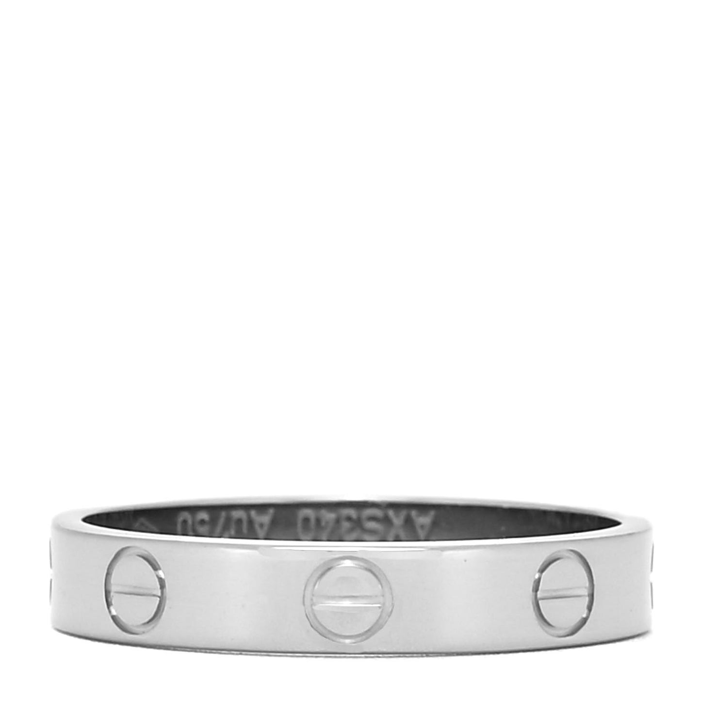18K White Gold 3.5mm LOVE Wedding Band Ring 55 7.25