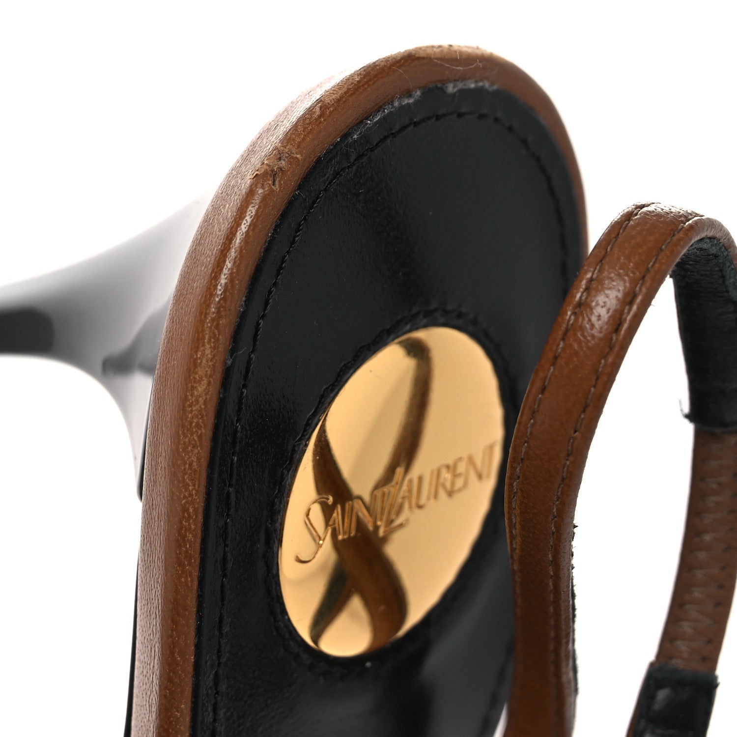 Saint Laurent Nappa Babylone Breteuil Slingback Pumps 39 Macadamia 14 of 15