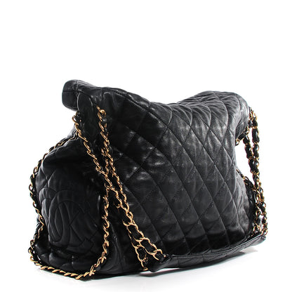 Chanel Calfskin Quilted Large Chain Me Hobo Black 3 of 7