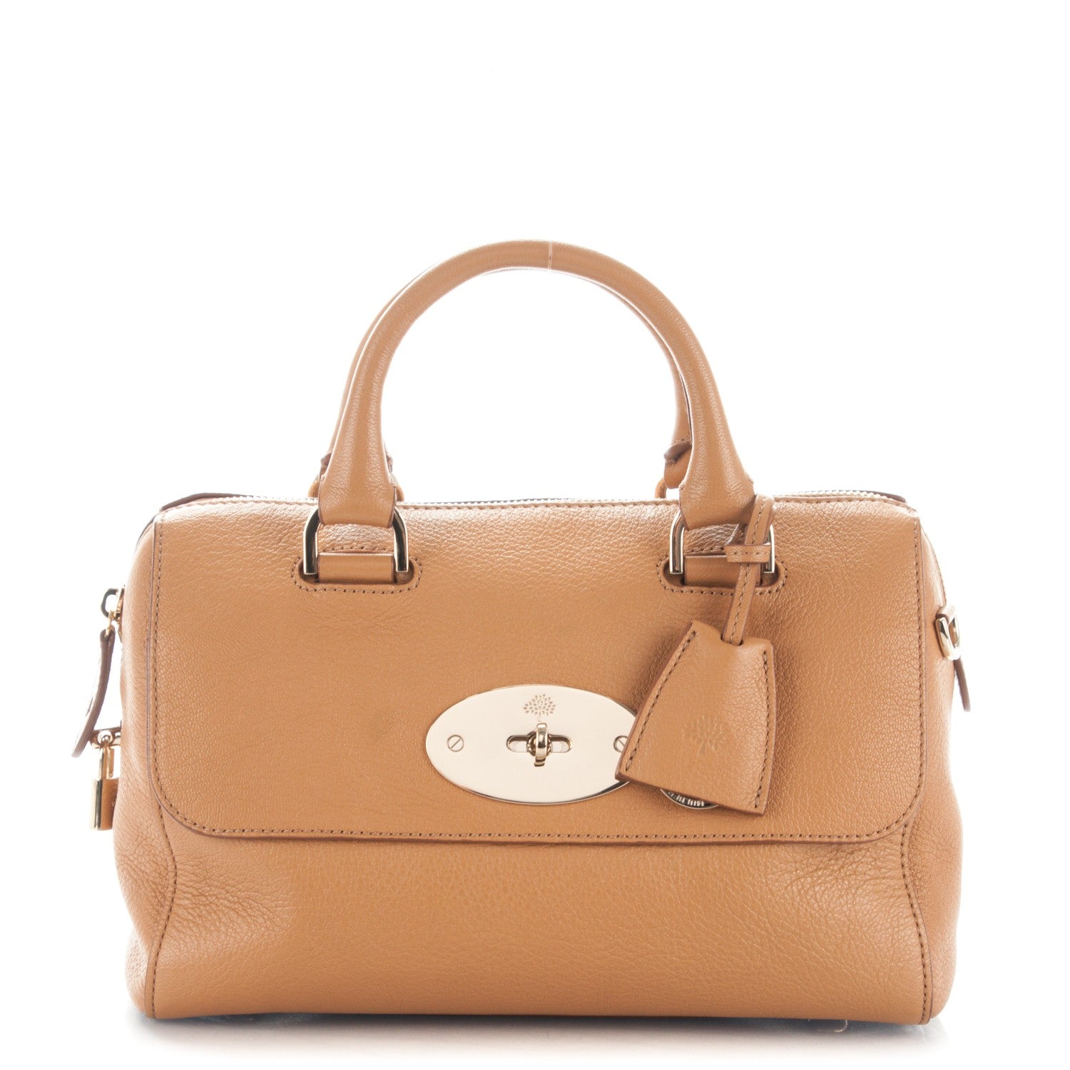 Mulberry Glossy Goatskin Small Del Rey Satchel Fudge 1 of 7