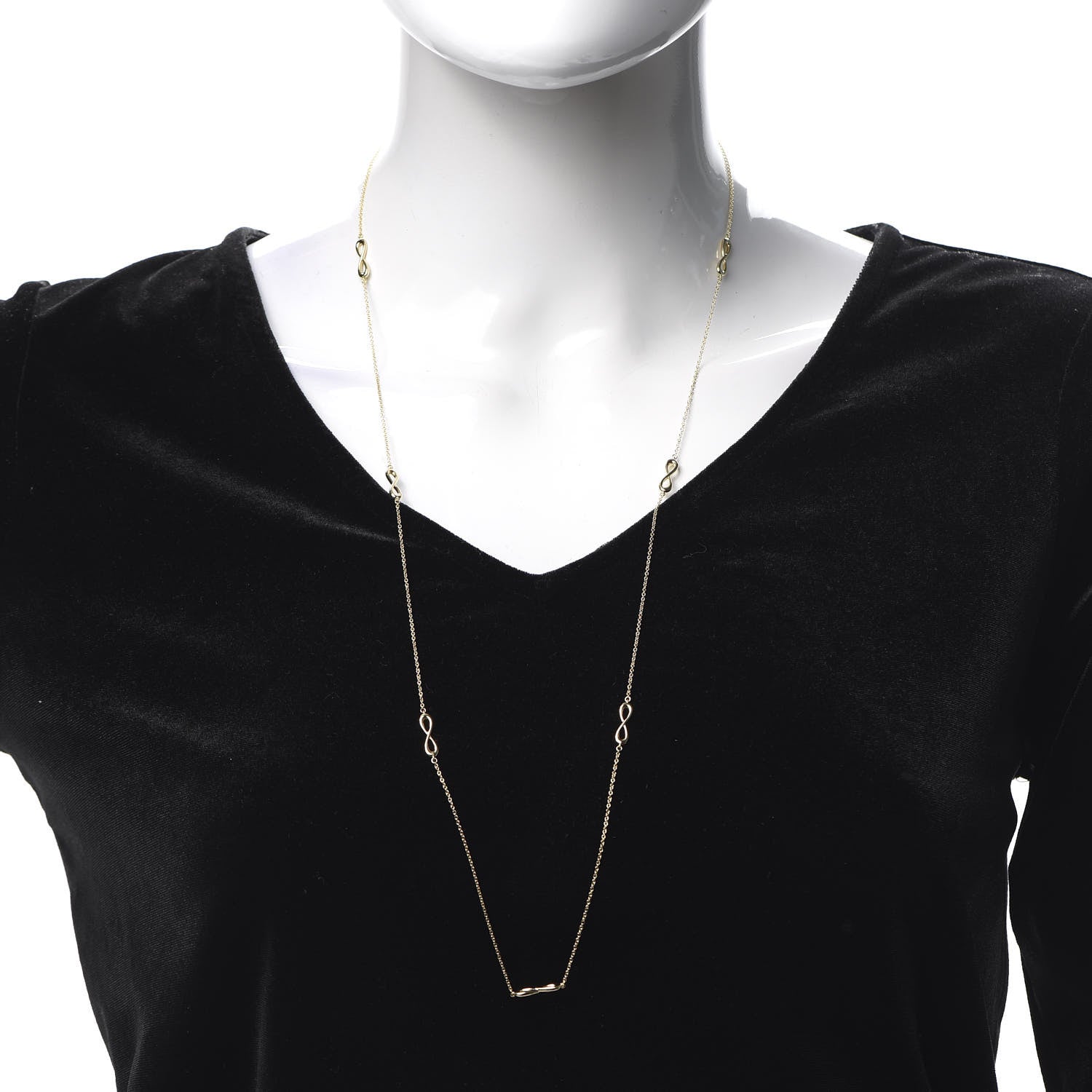Tiffany 18K Yellow Gold Infinity Endless Necklace 2 of 5