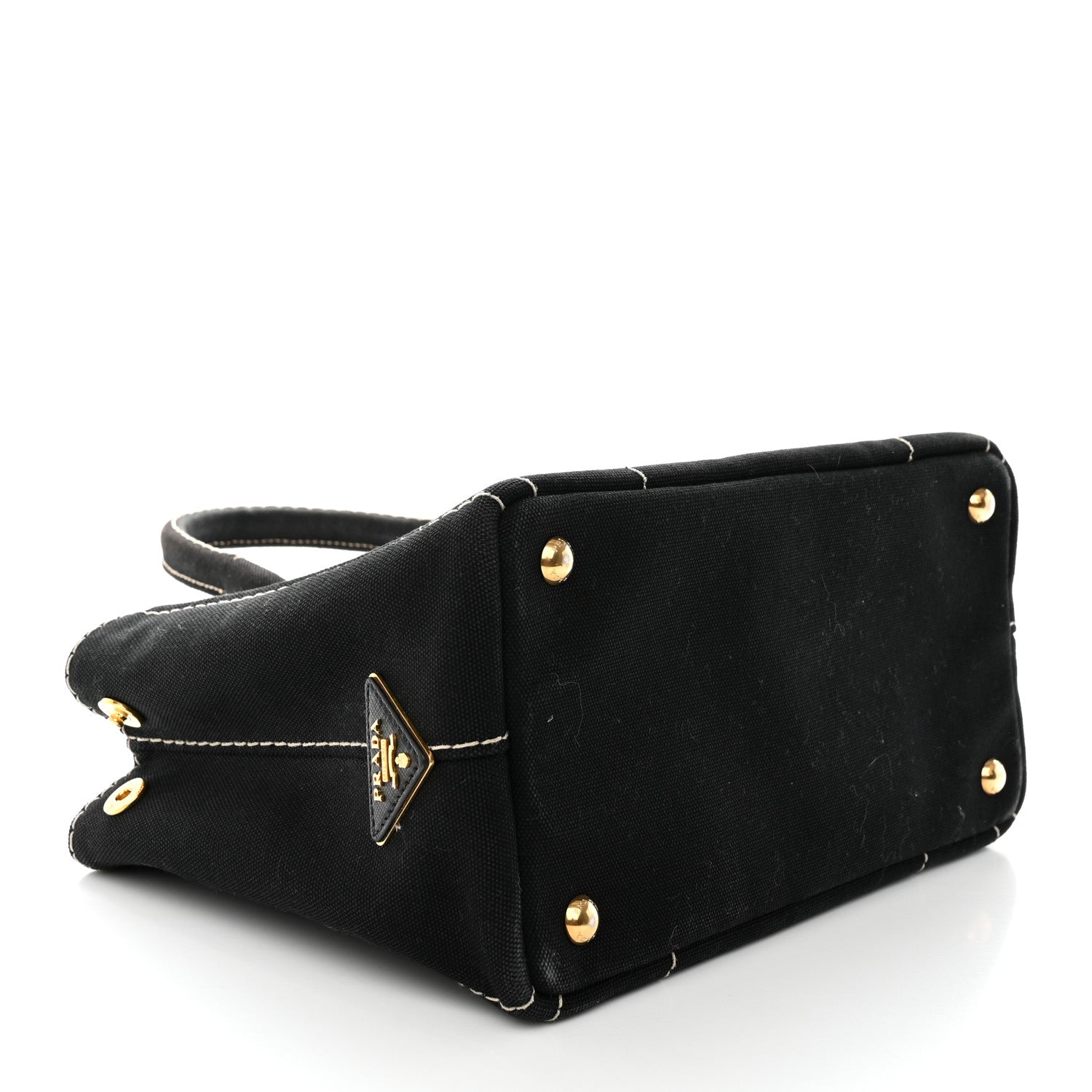 Prada Canapa Small Logo Tote Black Talco 4 of 14