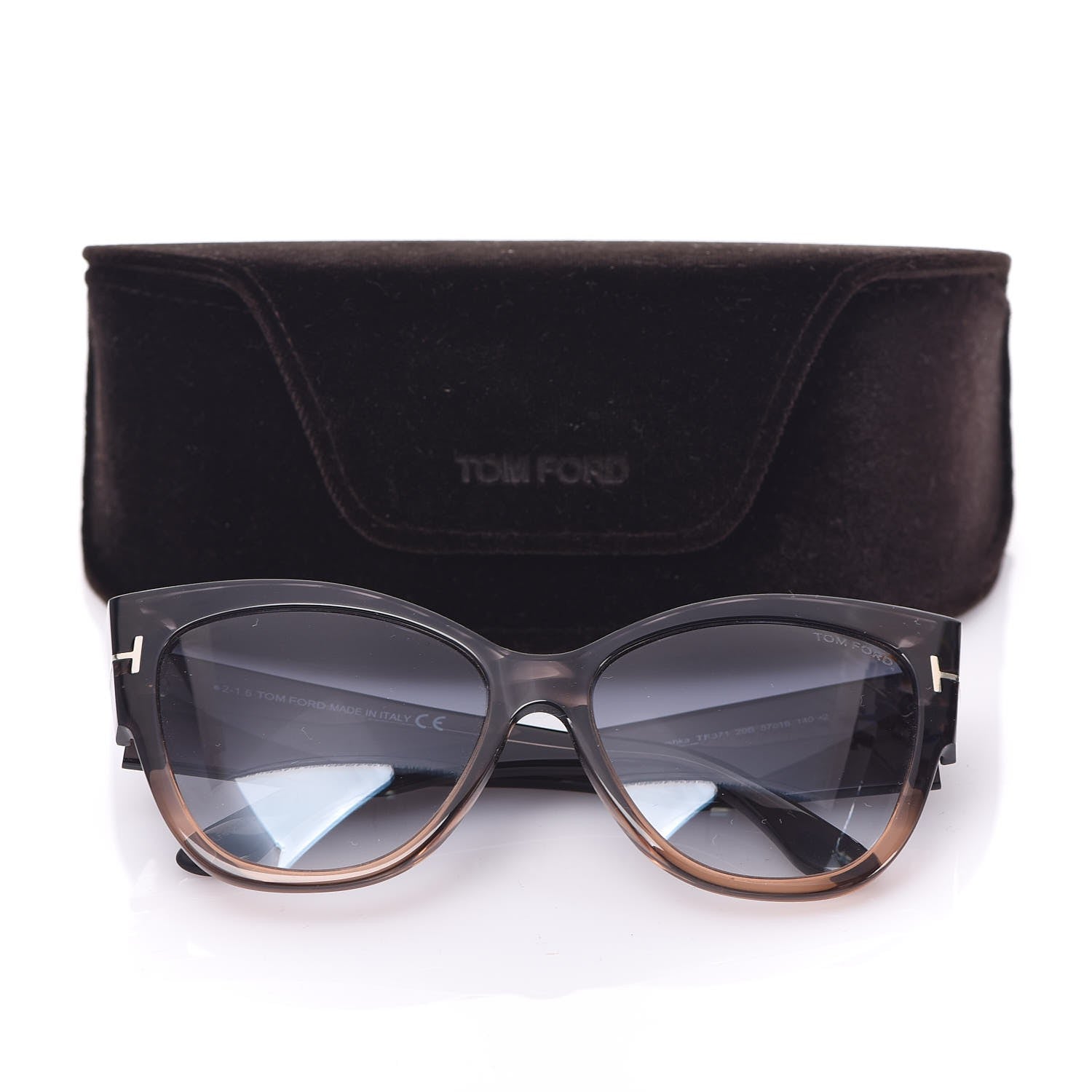 Tom Ford Acetate Anoushka Cat Eye Sunglasses TF371 Melange Grey Peach 7 of 7