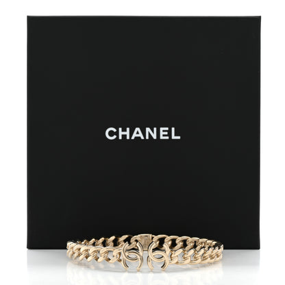 Chanel Metal CC Chain Link Choker Necklace M Gold 5 of 5