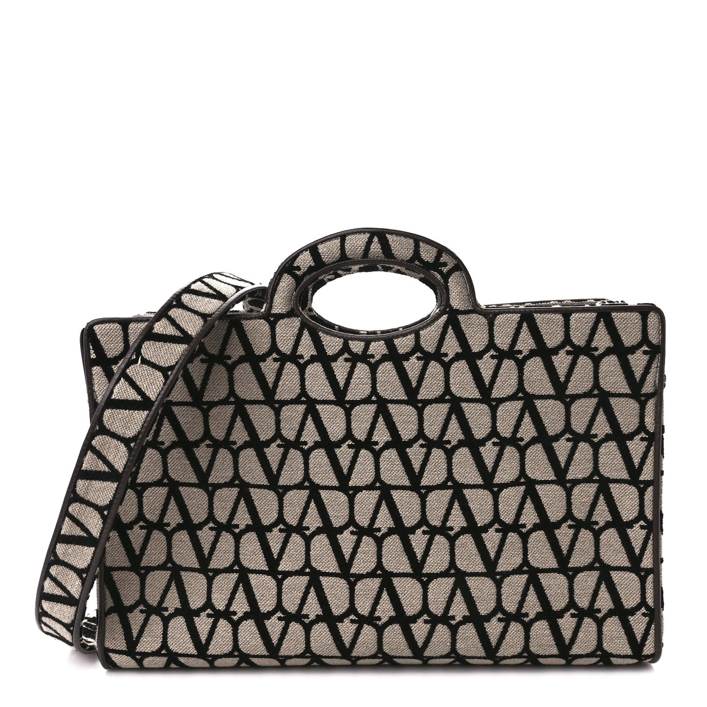 Toile Iconographe Goatskin Le Troisieme Shopping Bag Naturale Black Fondant