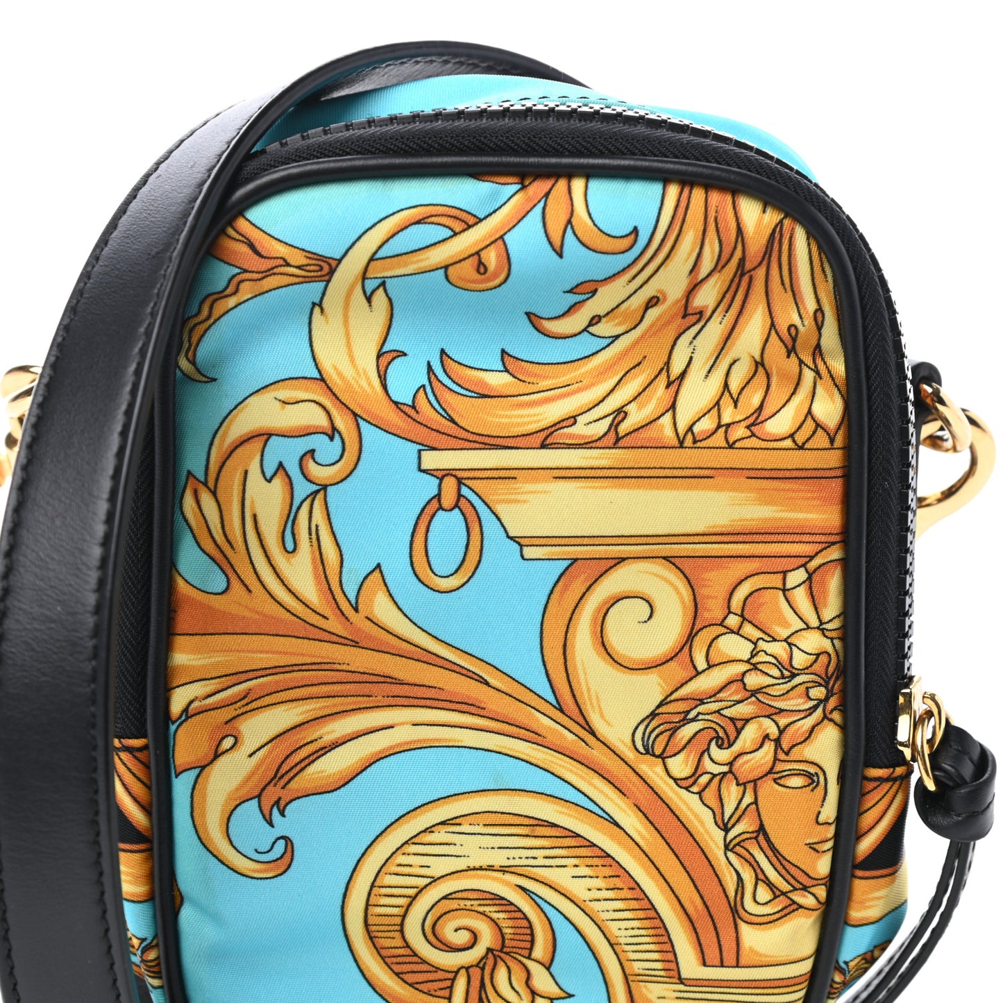Nylon Baroque Print Small Crossbody Bag Black