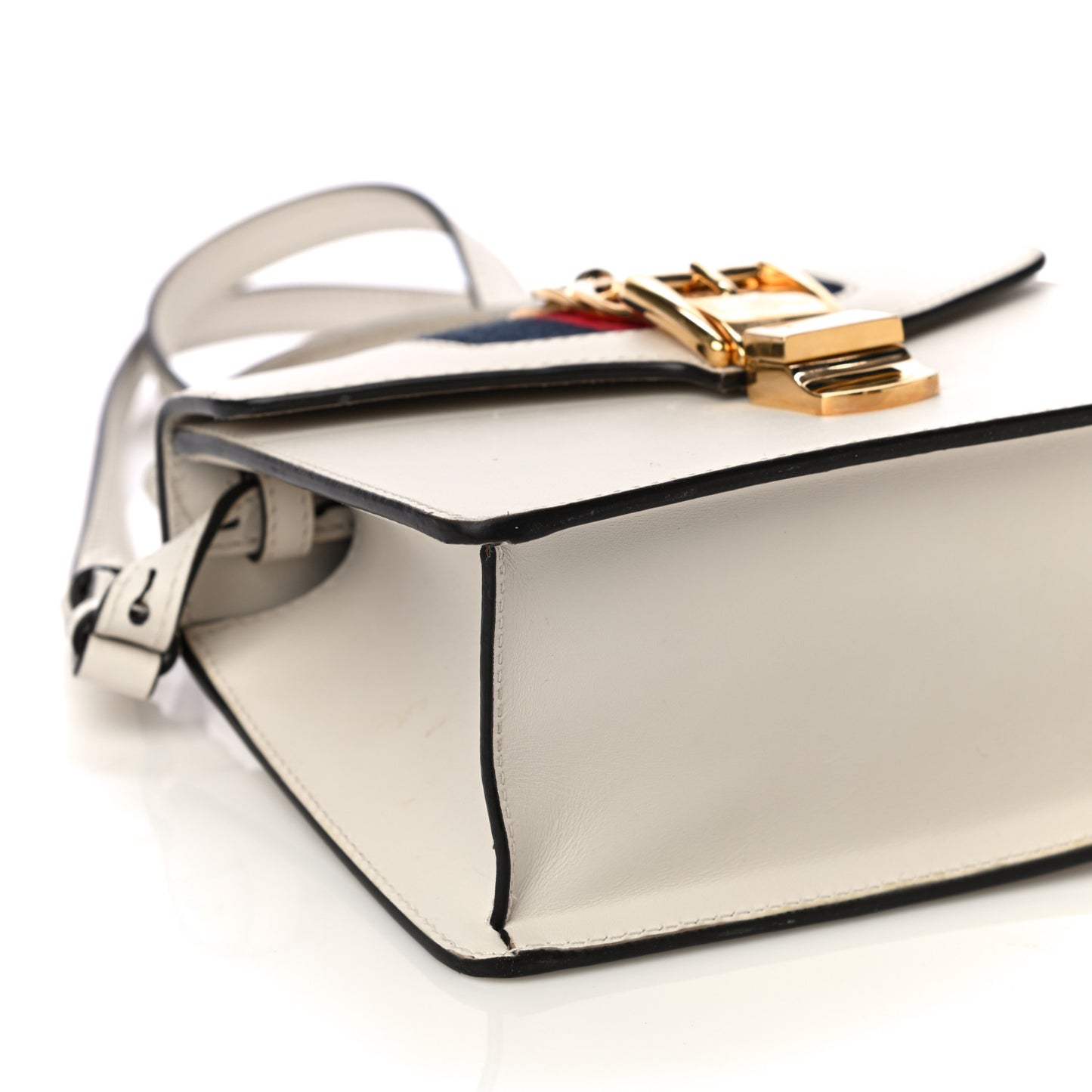 Calfskin Mini Sylvie Top Handle Bag White
