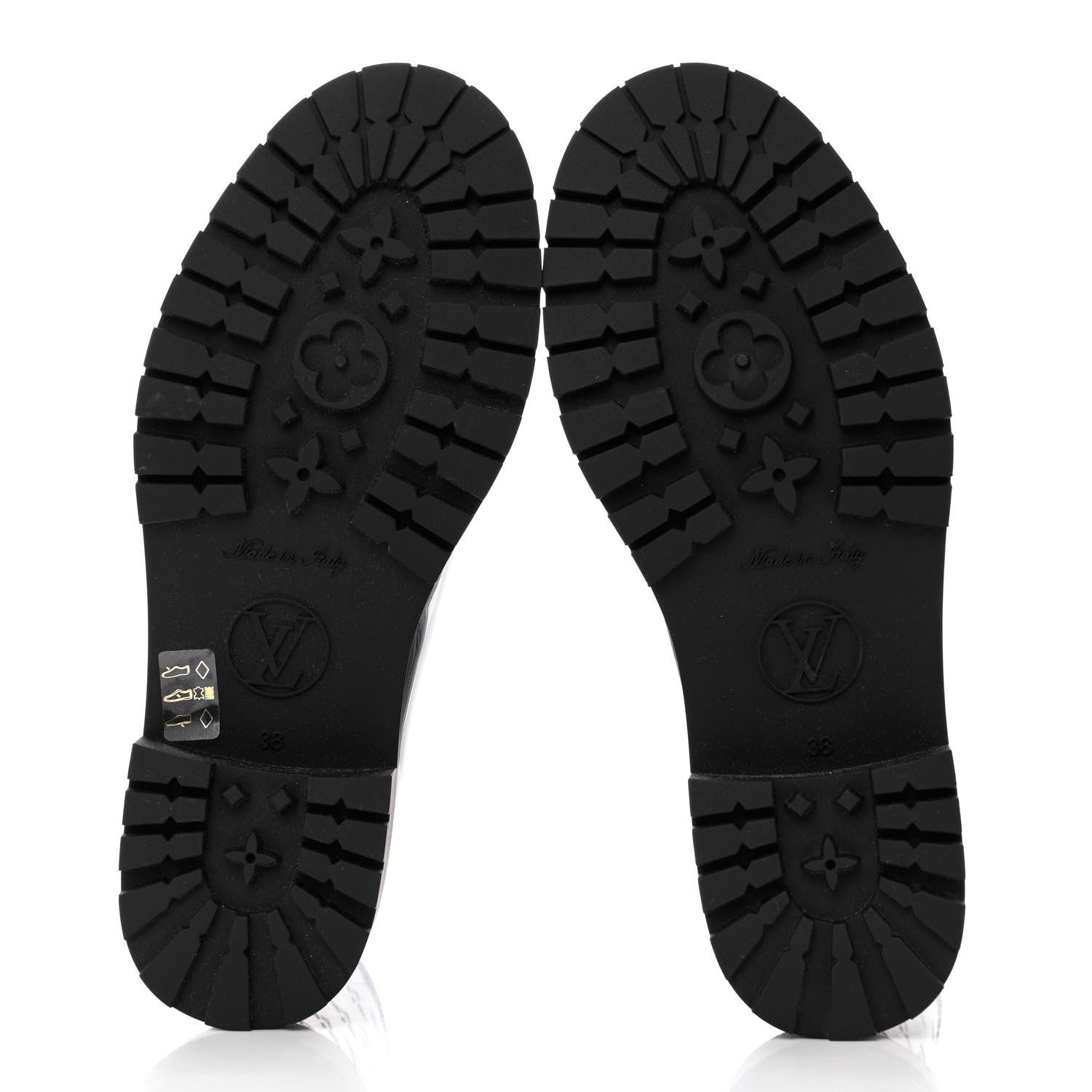 Louis Vuitton Rubber Embossed Monogram Drops Flat Half Boots 38 Black 5 of 7