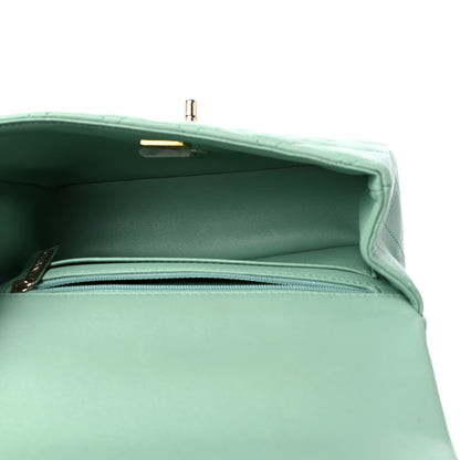 Chanel Lambskin Quilted Mini Top Handle Rectangular Flap Light Green 5 of 10