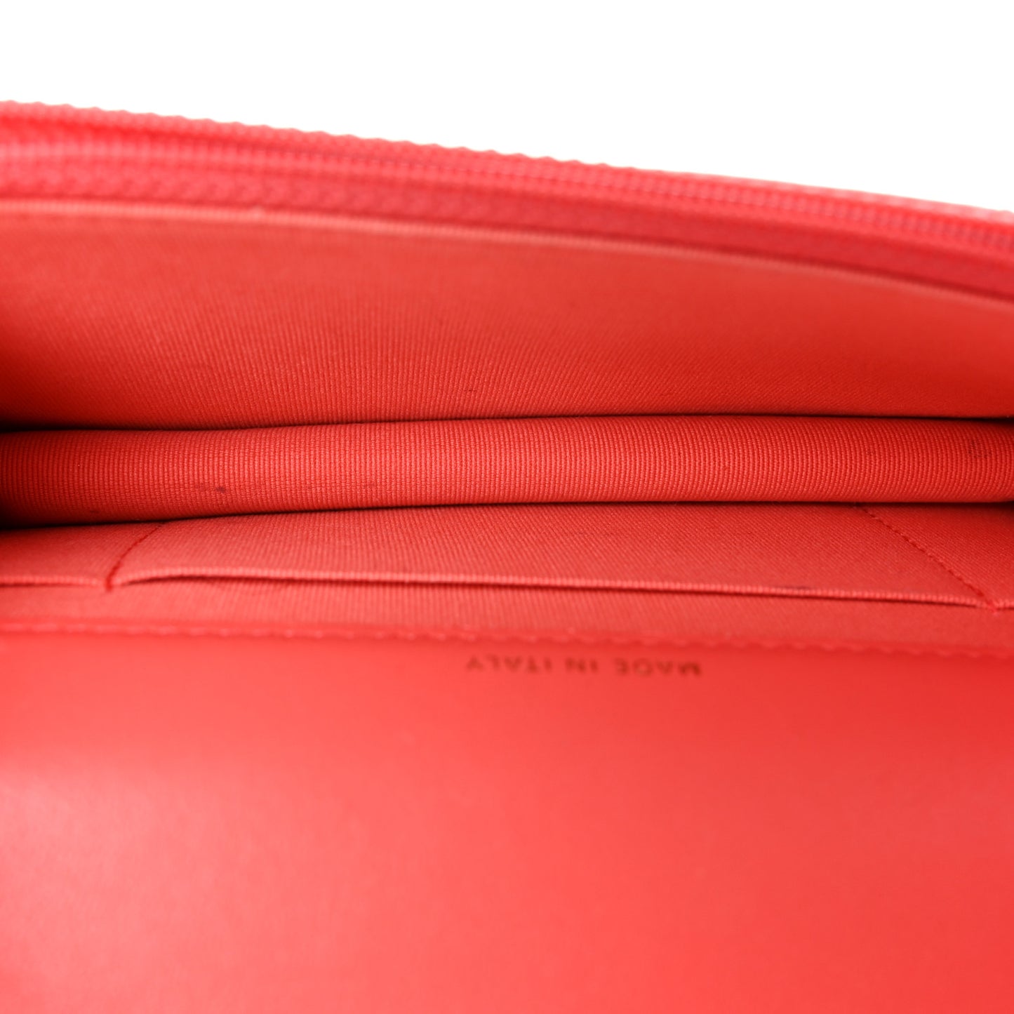 Lambskin Quilted Chanel 19 Flap Phone Holder With Chain Coral