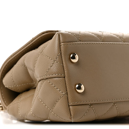 Chanel Caviar Lizard Embossed Quilted Extra Mini Coco Handle Flap Dark Beige 9 of 10