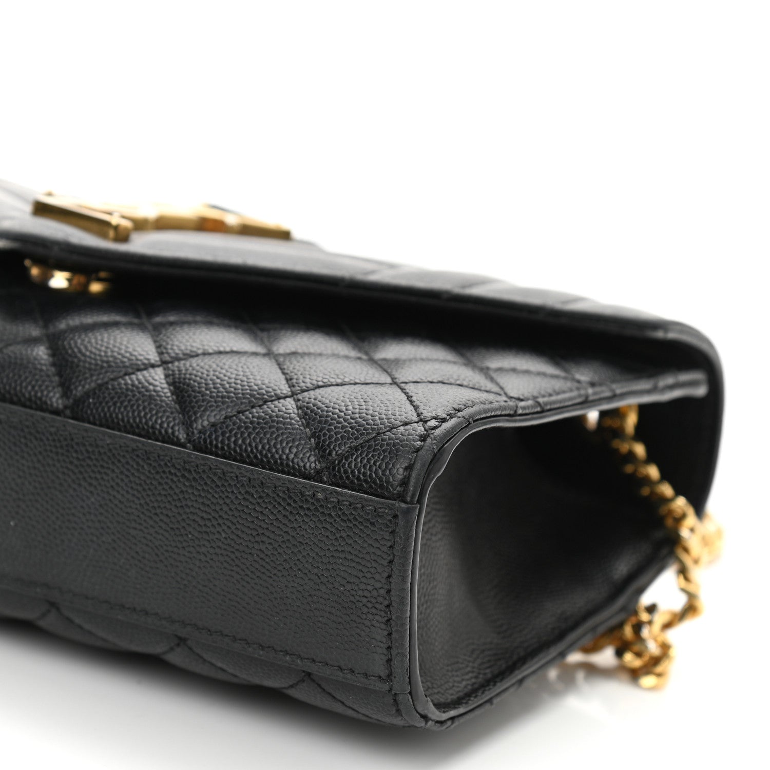 Saint Laurent Grain De Poudre Textured Mixed Matelasse Triquilt Small Monogram Satchel Black 10 of 13