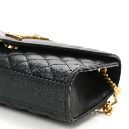 Saint Laurent Grain De Poudre Textured Mixed Matelasse Triquilt Small Monogram Satchel Black 10 of 13