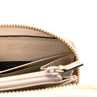Gucci GG Supreme Monogram Textured Dollar Calfskin Web Ophidia Zip Around Wallet Beige Mystic White Oatmeal 7 of 7