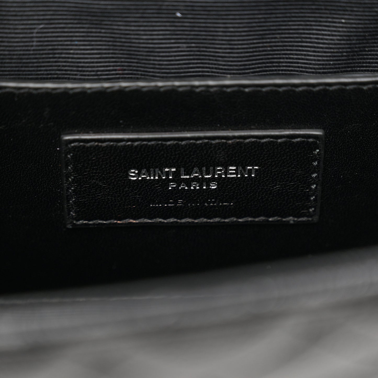 Grain De Poudre Textured Mixed Matelasse Triquilt Medium Monogram Monochrome Satchel Black