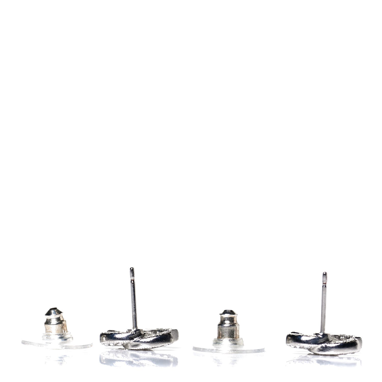 Chanel Crystal Mini Timeless CC Earrings Silver 3 of 5