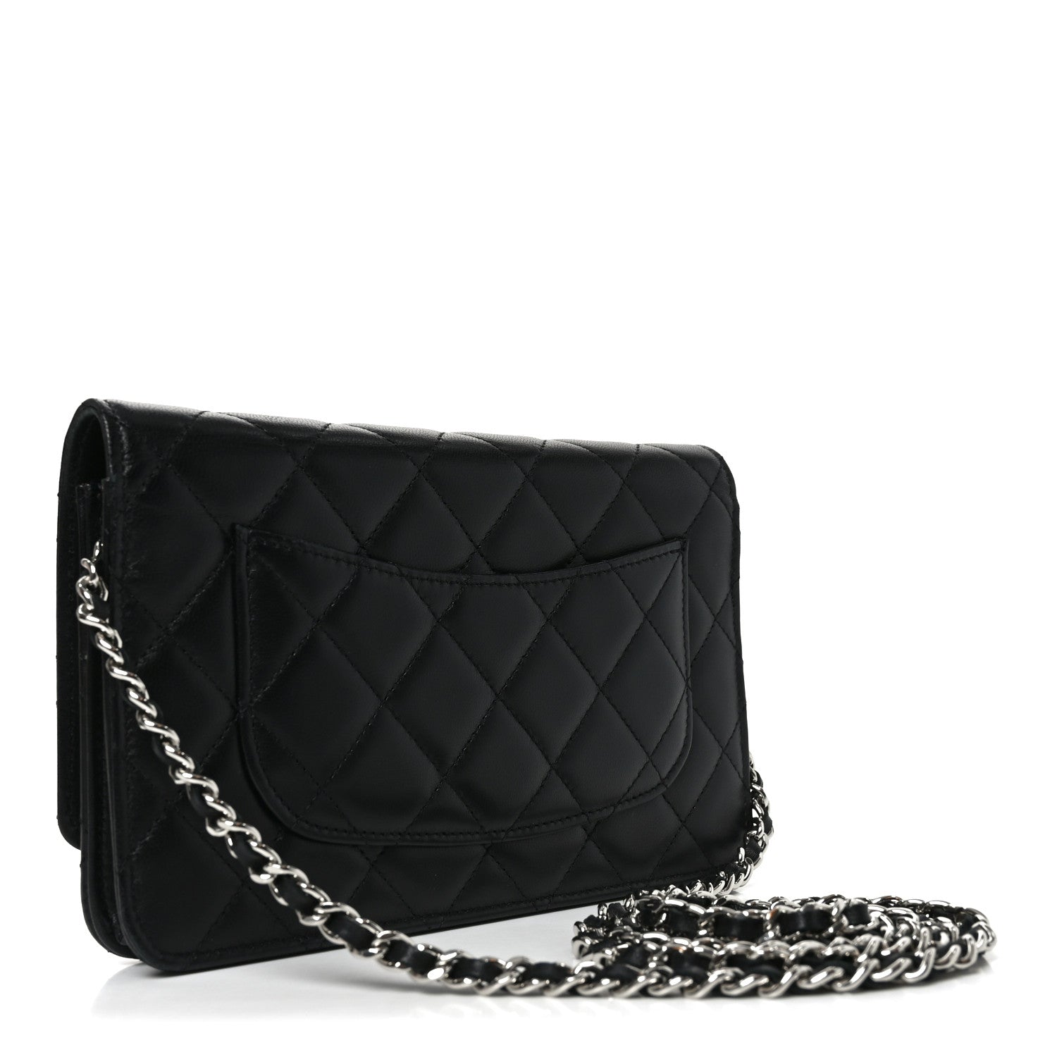 Chanel Lambskin Quilted Wallet On Chain WOC Black 3 of 11