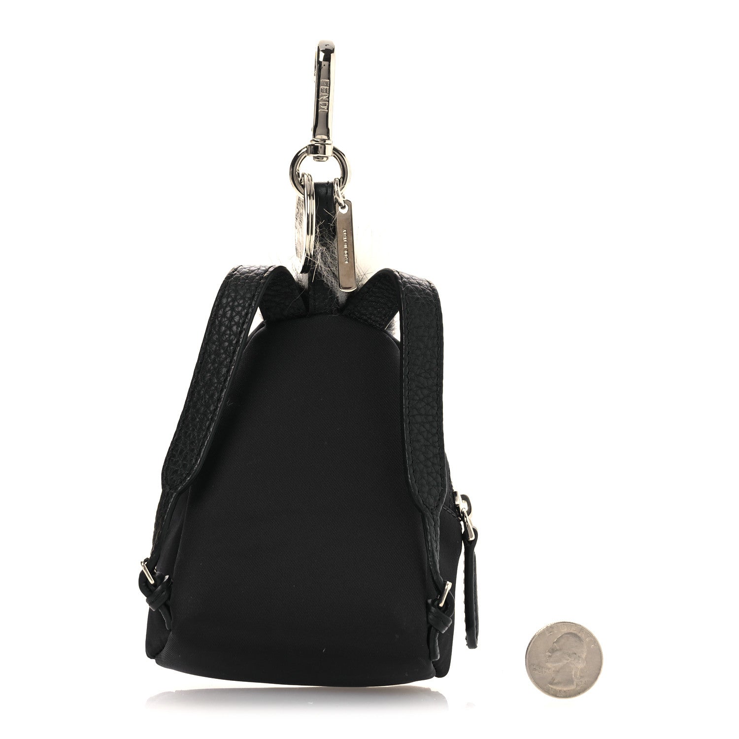 Fendi Nylon Cuoio Romano Nutria Fox Fur Monster Eyes Mini Backpack