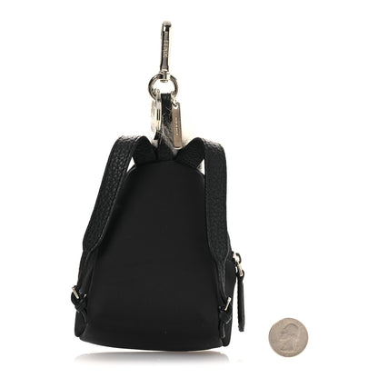 Fendi Nylon Cuoio Romano Nutria Fox Fur Monster Eyes Mini Backpack Charm Blue Black Multicolor 2 of 7
