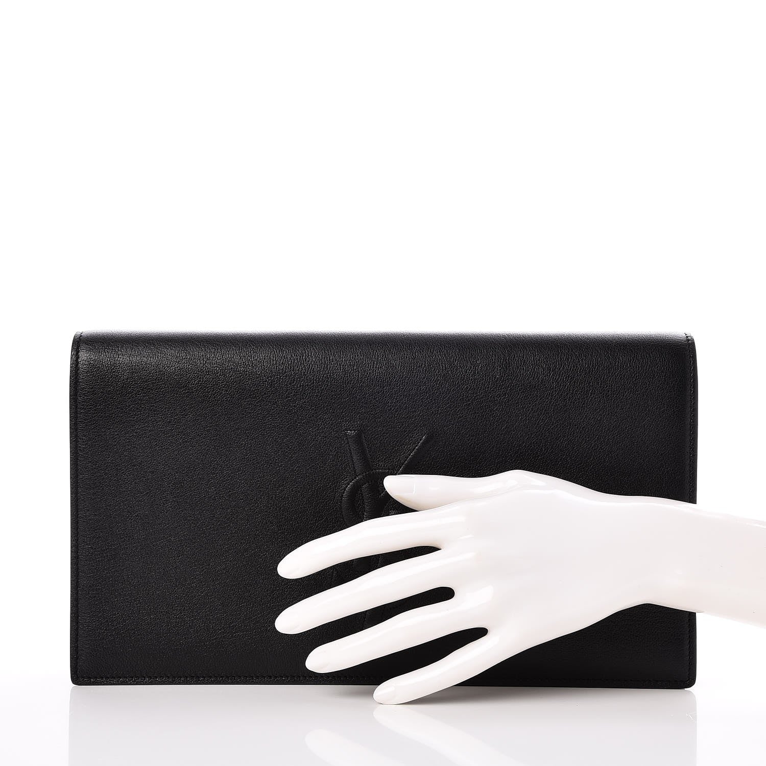 Saint Laurent Calfskin Monogram Large Belle De Jour Clutch Black 2 of 7