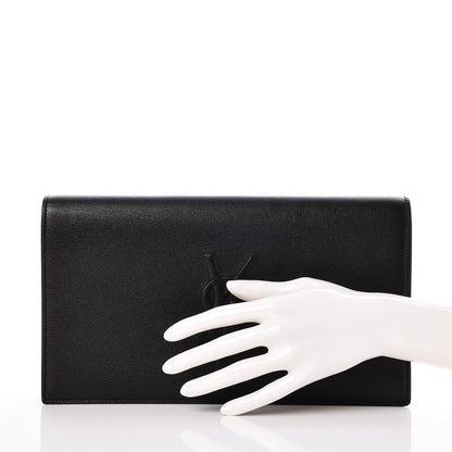 Saint Laurent Calfskin Monogram Large Belle De Jour Clutch Black 2 of 7