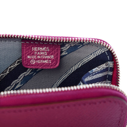 Hermes Epsom Silk'in Coin Purse Rose Pourpre 6 of 6