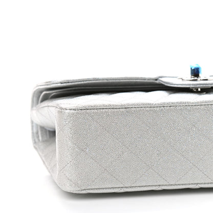 Chanel Glittered Metallic Caviar Quilted Medium Double Flap Silver 8 of 9