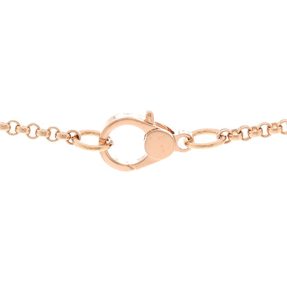 Hermes 18K Rose Gold Diamond PM Ex-Libris Pendant Necklace 4 of 5