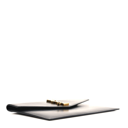Saint Laurent Smooth Shiny Calfskin Monogram Uptown Pouch Black 5 of 8